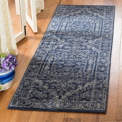 rug navy ivory safavieh runners rugs area wool hand hallway oriental runner viscose paradise grey knotted bohemian dark gray abraham